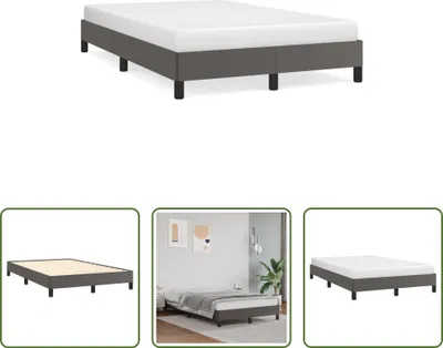 Produktbild von The Living Store Bettgestell Grau 120x190 cm Kunstleder