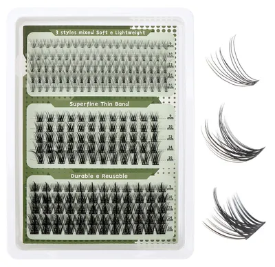 Produktbild von Künstliche Wimpern 3 Stile dünnes Band wiederverwendbar weich 9-16mm