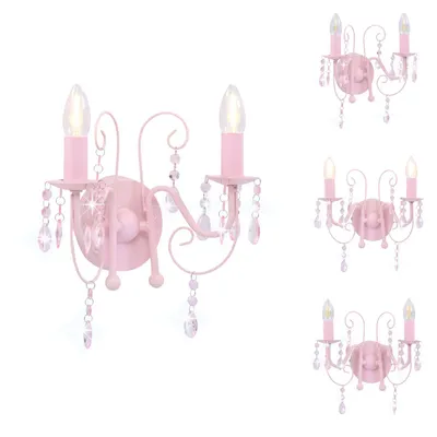 Produktbild von vidaXL Wandleuchte mit Perlen Rosa 2 × E14-Fassungen - Lampen
