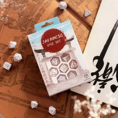 Imagen del producto de Japanese Dice Set Blue Star Lotus – Dados – Q-Workshop