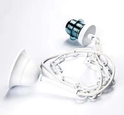 Produktbild von Lampenaufhängung mit Fassung E27 Schraubring Aufhängung Lampen Kette, L100cm, Weiß