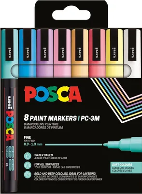 Produktbild von Posca Marker Set sanfte Farben 8 Stück - kreative Brushpen