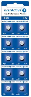 Zdjęcie produktu dla Bateria alkaliczna mini everActive AG1 G1 LR621 LR60 - blister 10 sztuk