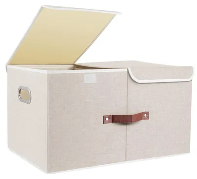 Produktbild von Extra Große Aufbewahrungsbox - Aufbewahrungsbox mit Deckeln - Aufbewahrungsbox mit Fächern - Faltbar - Waschbar - 55x33x30 cm - Aufbewahrungsbox