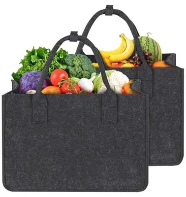 Produktbild von Famanu Einkaufstasche Große Filztasche - Faltbare Shopper 40 x 27 x 27 cm - Set von 2