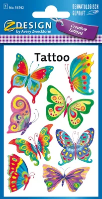 Produktbild von AVERY Zweckform ZDesign KIDS Tattoos "Schmetterling" 1 Blatt à 8 Tattoos