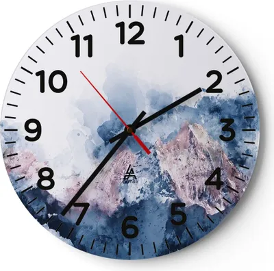Produktbild von Wanduhr - Rund - Glasuhr - Abstraktion modern - 30x30cm - Schleichendes Uhrwerk - Lautlos - zum Aufhängen bereit - Dekoration Modern - Wanddekoration aus Glas - C4AR30x30-3886