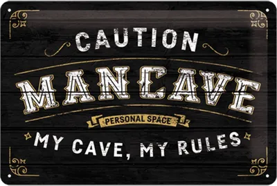 Obrázek produktu pro Nostalgic-Art - plechová cedule 20 x 30 cm - Pozor - Man Cave