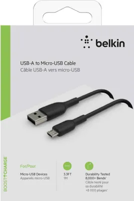 Immagine prodotto di Belkin BOOST CHARGE - Cavo USB - Micro-USB tipo B (M) a USB (M) - 1 m - Nero