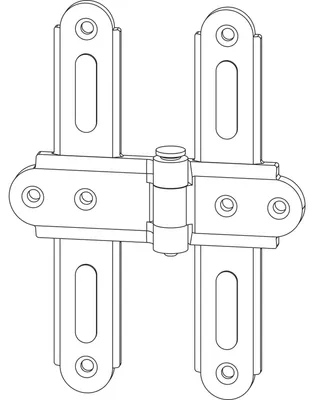 Immagine prodotto di Cerniera a croce centrale per tapparella MACO RUSTICO, offset 0-25 mm, interasse 13 mm, nero