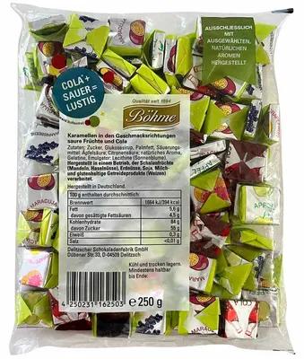 Image de Caramels aux fruits acidulés Böhme 250g