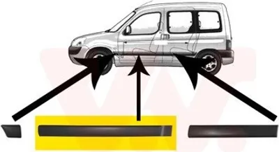 Produktbild von VAN WEZEL Zierleiste für die Tür Vorne Links Leiste passend für PEUGEOT PARTNER Combispace (5F) 4051423
