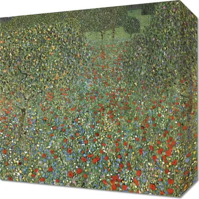 Image de Tableau 30 x 30 cm Mohnfeld, Gustav Klimt Vintage pour le salon