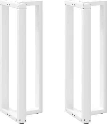 Image de Pieds de table de bar en T, 2 pièces, blanc, 50 x 35 x (110-111) cm, acier