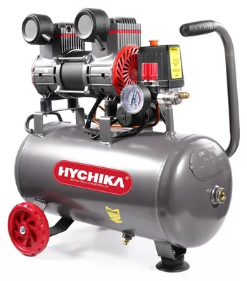 Imagen del producto de Compresor de aire HYCHIKA (silencioso, 8 bar, 24L, 230V-240V, sin aceite). Compresor de aire