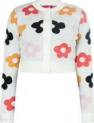 Image de Cardigan SWIRLY pour femmes - blanc multicolore, XL