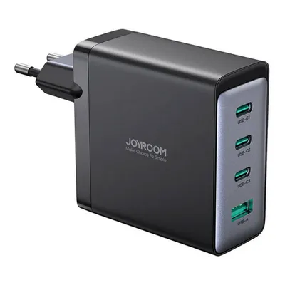 Zdjęcie produktu dla Ładowarka GaN Joyroom JR-TCG04EU 100W 3x USB-C USB-A + kabel USB-C / USB-C 100W - czarna