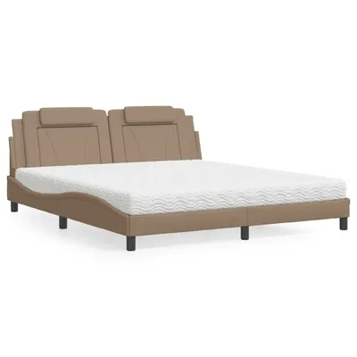 Produktbild von Eleganten-Stil Bett mit Matratze Cappuccino-Braun 180x200 cm Kunstleder Klassische Betten DE170825