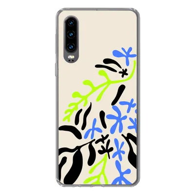 Produktbild von MuchoWow® Handyhülle Schutzhülle Hülle für Huawei P30 Blatt - Abstrakt - Muster Silikon Softcase Handy Hülle - Kartenbesitzer