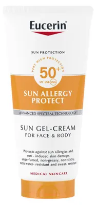 Obrázek produktu pro Krém a gel na ochranu před sluncem a alergiemi SPF 50+ Eucerin 200 ml