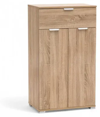 Immagine prodotto di Mobiletto in truciolare bilaminato marrone chiaro a 2 ante e 1 cassetto 60x38xH103 cm