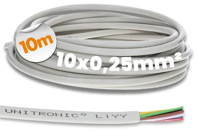 Productafbeelding van 10 meter Lapp 0028310 LiYY stuurkabel, 10x0,25 mm², signaalkabel, soldeer kabel voor printplaten, datakabel, LED verlengkabel, 10-aderige datakabel