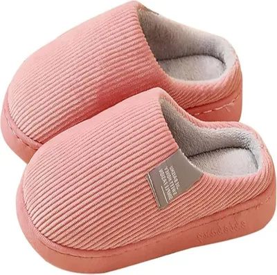 Produktbild von 1pair - Women's Baumwolle slippers for autumn and winter - Embroidered label - Pink - Size 40-41