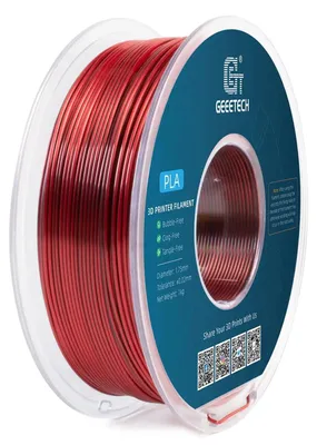 Produktbild von Silk PLA Filament - 3D-Drucker Filament - Zweifarbig Bicolor - Durchmesser 1,75 mm - Spule 1 kg - Toleranz ±0,03 mm - Vakuumversiegelt - Schwarz/Rot