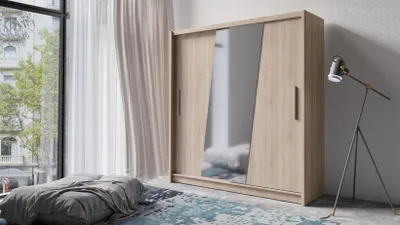 Obrázek produktu pro Šatní skříň se zrcadlem 200 cm CHOCONTA 2 - dub sonoma
