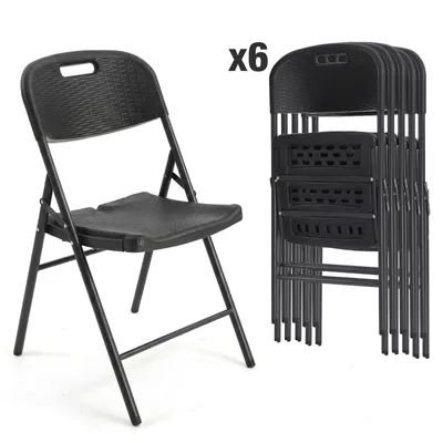 Produktbild von Klappstuhl Set bis 150kg belastbar faltbar stabil Terrasse Gartenstuhl 6er Set