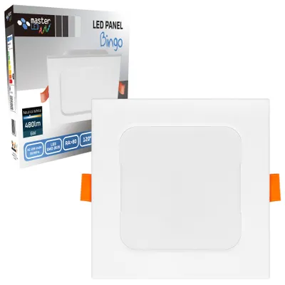 Produktbild von MasterLED LED Panel Bingo 6W, Quadrat 110×110 mm, 480 lm, 4000K, Einbau, Weiß, IP20