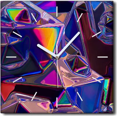 Produktbild von Coloray Uhr auf Leinwand 30x30 cm Wand Uhr Dekoration Wohnzimmer Segeltuch weiße Zeiger -Abstraktion Kunstkunst