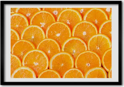 Produktbild von Bild - Bilderrahmen - 100 cm x 70 cm - MDF - Rahmen - Foto - Wandkunst Orangenscheiben
