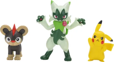 Obrázok produktu pre Pokémon First Partner Battle Set Figurka 3er-Pack Leufeo, Pikachu & Feliospa