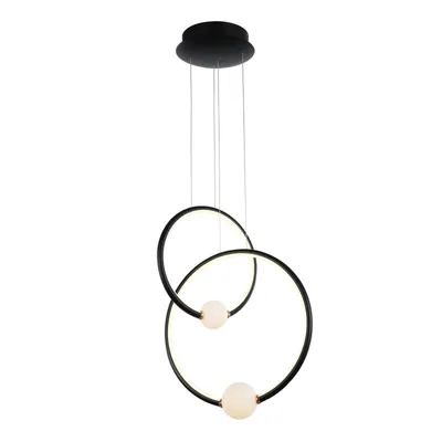 Image de Lustre LED Lozanna noir-rose-blanc 44,8 W, blanc chaud, 2420 lm, aluminium, dimensions : 130 x 43 x 24 cm, IP20, Italux