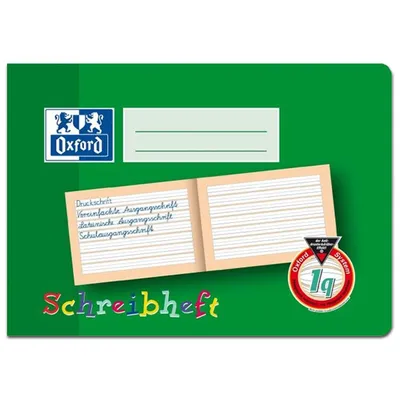 Produktbild von OXFORD Schreiblernheft Lineatur 1q liniert DIN A5 quer ohne Rand, 16 Blatt