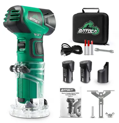 Productafbeelding van 12 V draadloze houtfrees, compacte palmtrimmer met 2 batterijen