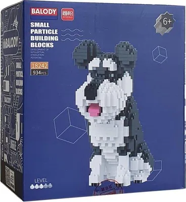 Produktbild von Balody Schnauzerhund mit Nanoblocks Mini-Lego-Bausteinen 934 Teile