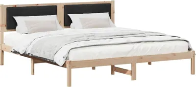 Produktbild von Bettrahmen Schwarz 200 x 200 cm Massives Kiefernholz