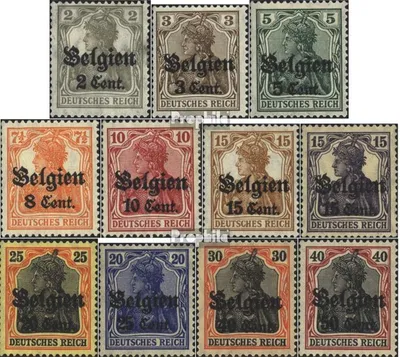 Produktbild von Briefmarken Dt. Landespost in Belgien 1916 Mi 10-20 gestempelt Germania
