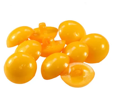 10 x Kinderknopf Ösenknopf 1-Loch, rund, 15 mm, hellorange