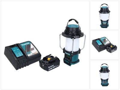 Produktbild von Makita DMR 055 RG1 Akku Radio 18 V FM mit Laterne 360° Taschenlampe + 1x Akku 6,0 Ah + Ladegerät