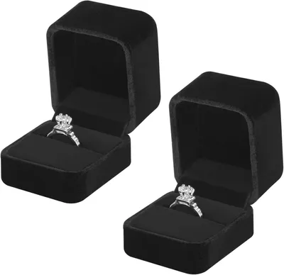 Imagen del producto de Caja de terciopelo, 2 unidades, color , para anillos y joyería