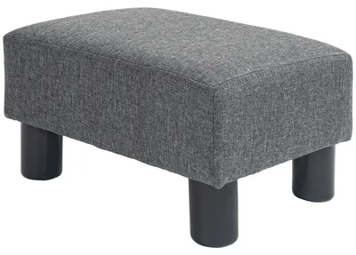 Produktbild von Fußhocker, Sitzhocker mit leinenartigem Stoffbezug, Grau