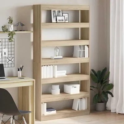 Image de Maison Exclusive - Bibliothèque Chêne Sonoma 100 x 30 x 198 cm Bois d'ingénierie