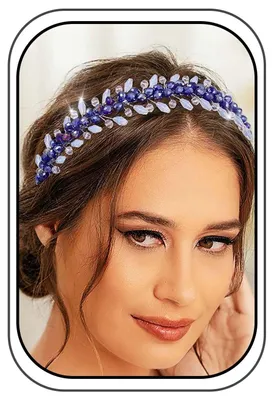Immagine prodotto di Cerchietto per capelli da sposa con cristallo blu e strass