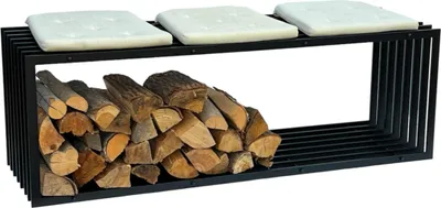 Produktbild von DanDiBo Kaminholzregal Innen Metall Schwarz Kaminholzständer 96430 150 cm Holzkorb Kaminholzhalter Brennholzregal