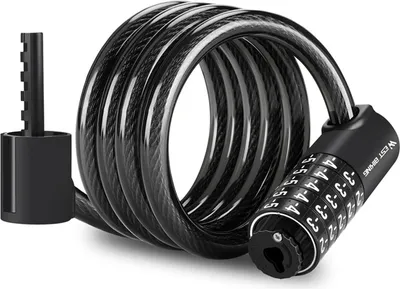 Produktbild von Fahrradschloss 90 cm/120 cm/150 cm Fahrradschlosskabel Hochsicheres 5-stelliges ruecksetzbares Zahlenschloss Diebstahlsicheres Spiralkabelschloss fuer Fahrrad, Motorrad, E-Bike