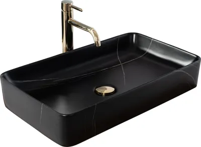 Zdjęcie produktu dla Umywalka Nablatowa Denis Black Stone Matt