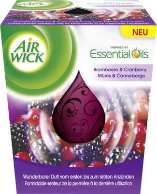 Produktbild von Air Wick Essential Oils Duftkerze Brombeere & Cranberry (105 g)